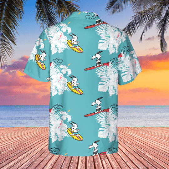 Snoopy Surfing Hawaiian Shirt 4 7 Snoopy Surfing Hawaiian Shirt 3