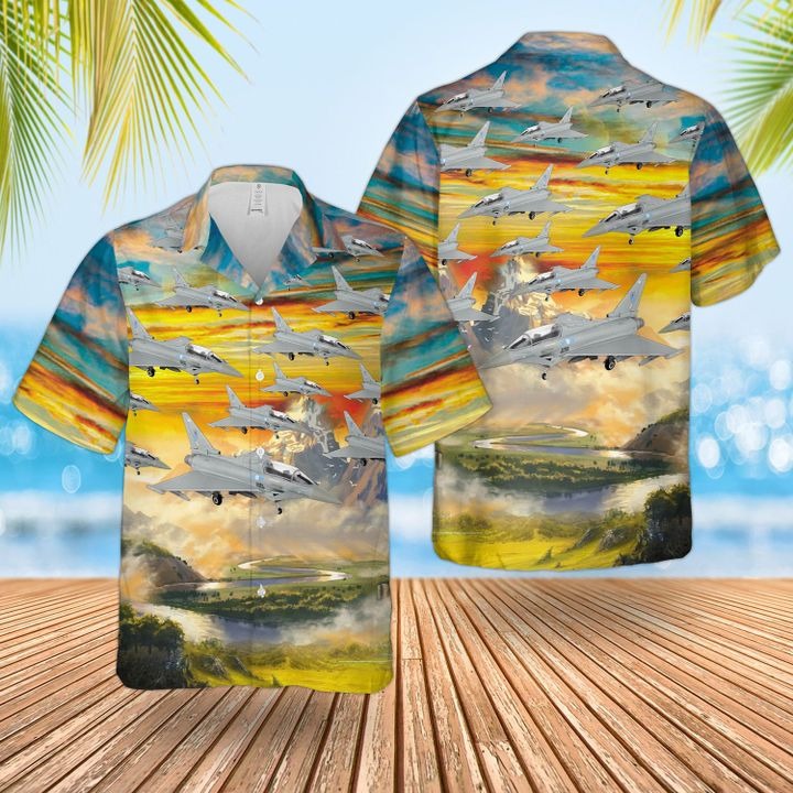 Raf Eurofighter Typhoon T3 Hawaiian Shirt and short