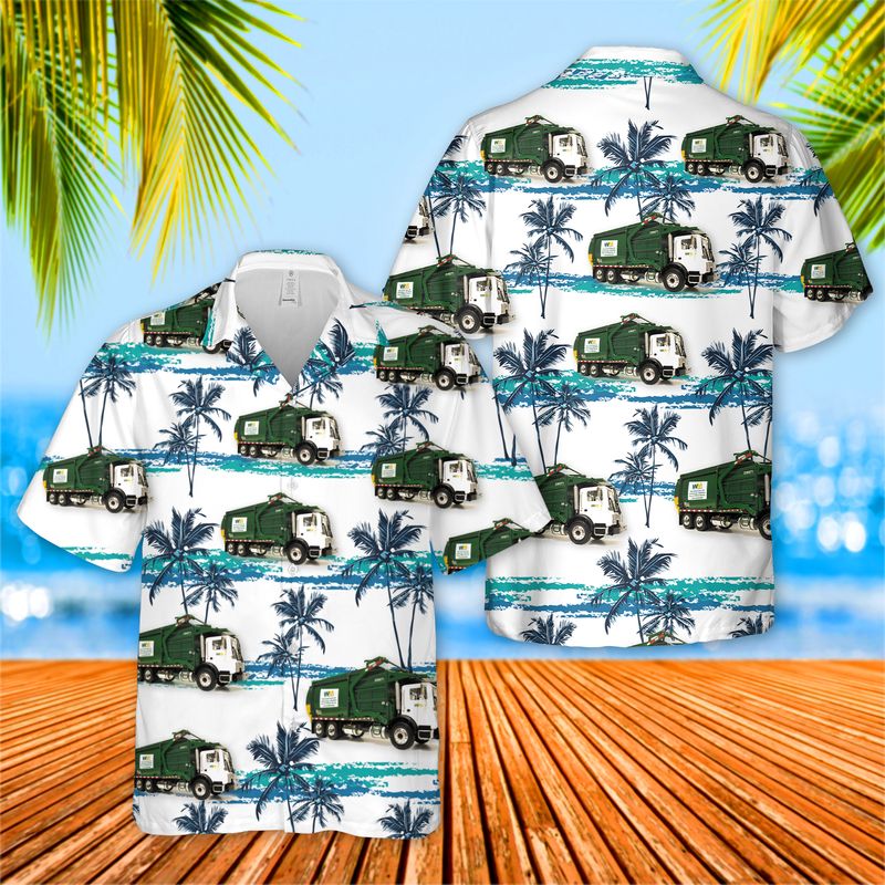 Waste Management Garbage Truck Hawaiian Shirt And Short 4 5 Waste Management Garbage Truck Hawaiian Shirt And Short 3