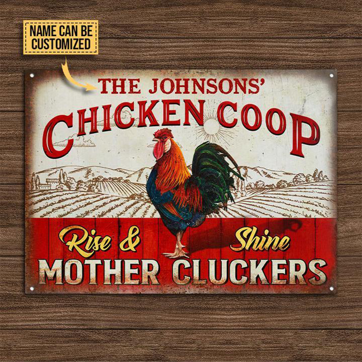 Chicken Coop Rise And Shine Mother Clickers Custom Name Metal Sign 3 Chicken Coop Rise And Shine Mother Clickers Custom Metal Sign1