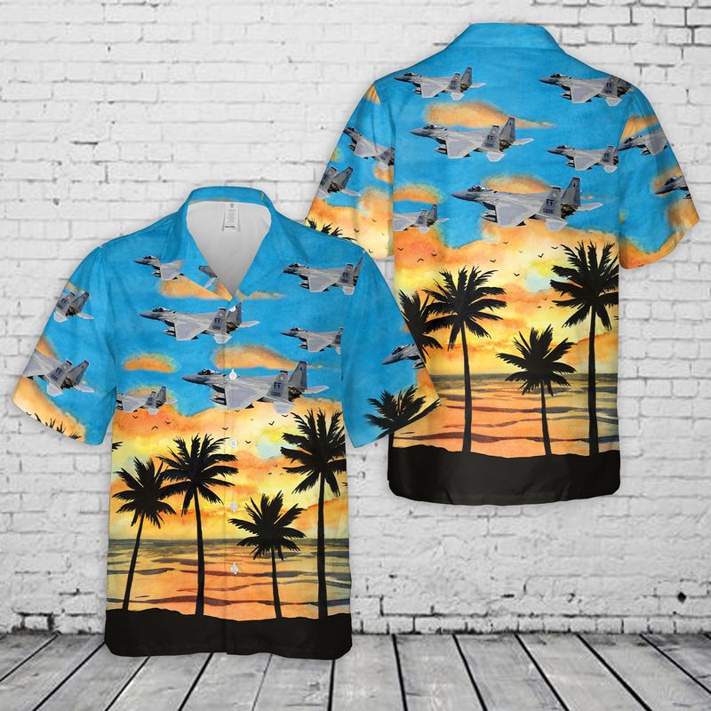 Oregon Air National Guard F 15 Eagle Hawaiian Shirt And Short
