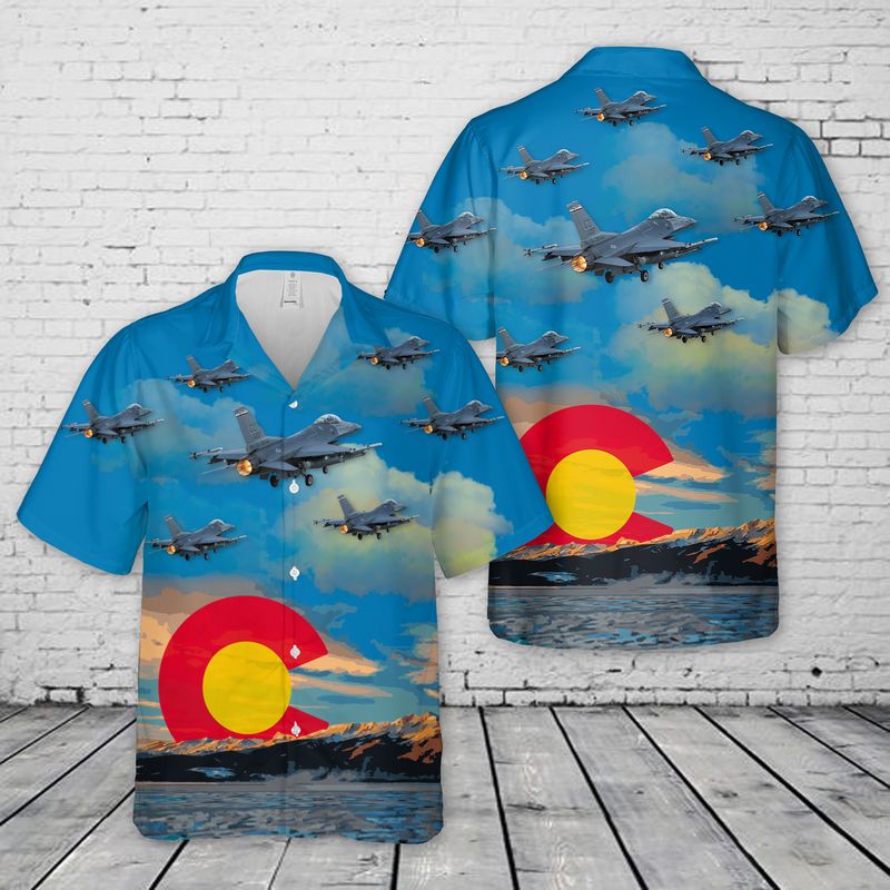 23 US Air Force Colorado Air National Guard 140th Wing F 16 Falcon Hawaiian Shirt And Short 1
