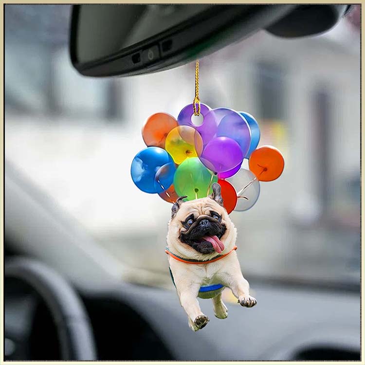 Pug Fly With Bubbles Ornament1