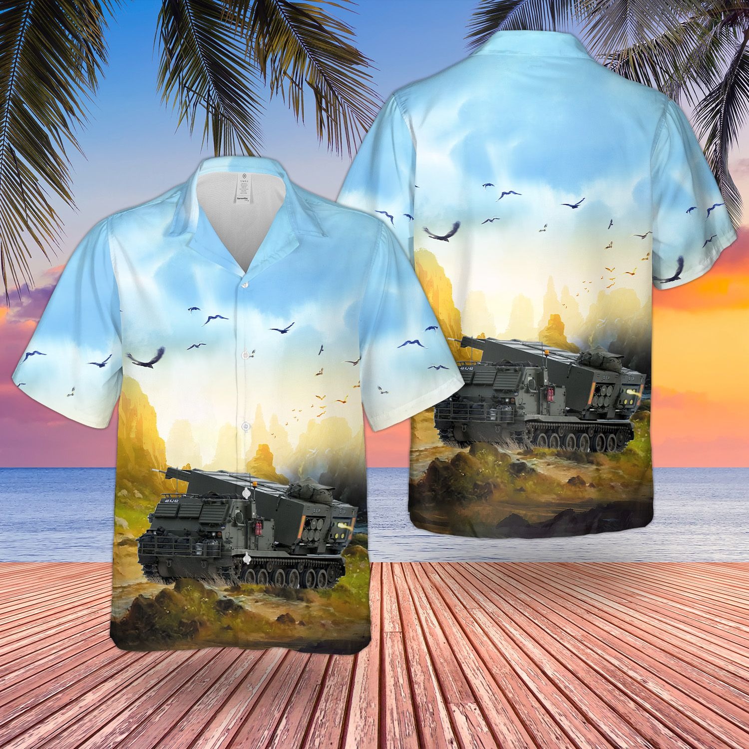British Army M270 Multi Launch Rocket System MLRS Hawaiian Shirt