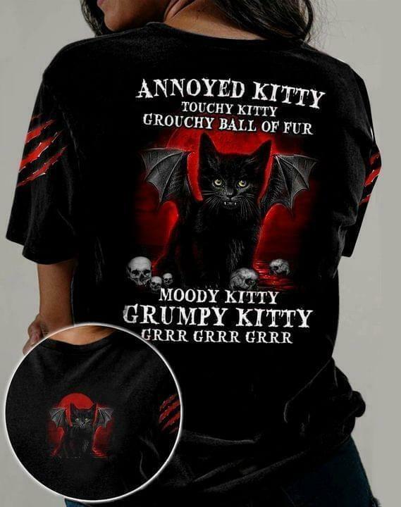 Cat annoy kitty touched kitty Moody kitty grumpy kitty hoodie and shirt 1