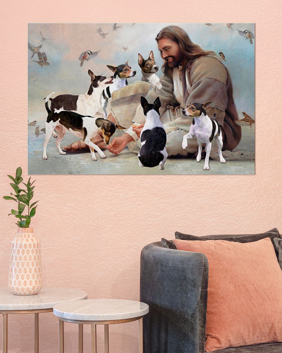 God surrounded by Rat Terrier angels Poster 5 11 God surrounded by Rat Terrier angels Gift for you Horizontal Poster 4