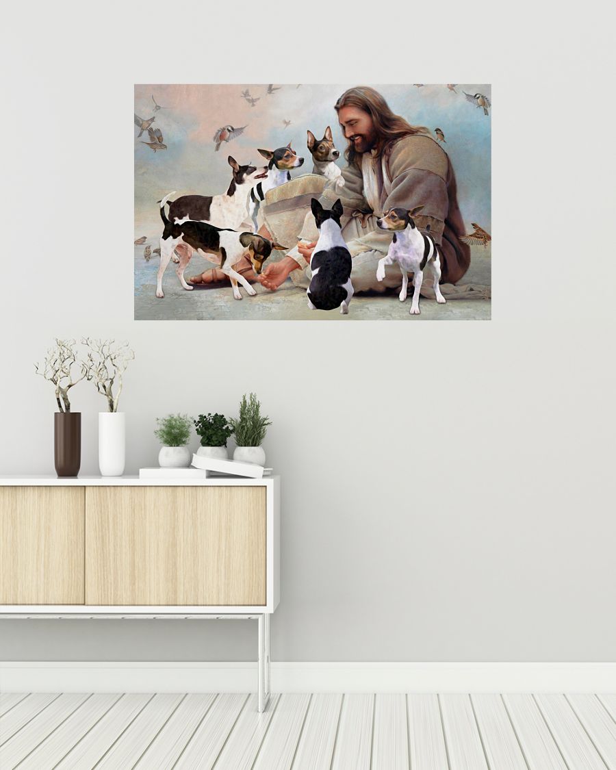 God surrounded by Rat Terrier angels Poster 3 11 God surrounded by Rat Terrier angels Gift for you Horizontal Poster 2