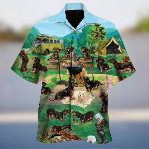 Dachshunds go camping hawaiian shirt 2 Dachshunds go camping hawaiian shirt 34