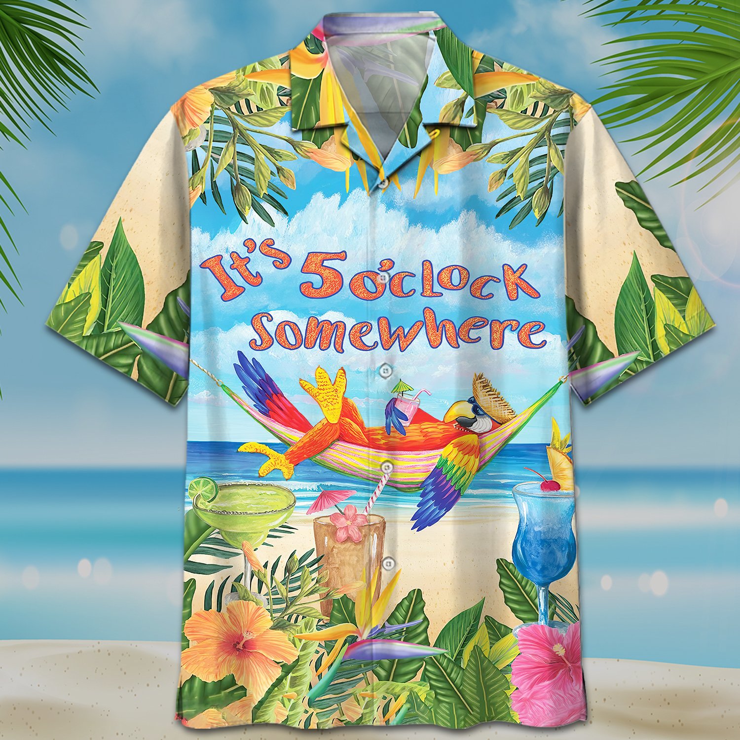 Parrot Its 5 Oclock Somewhere Hawaiian Shirt
