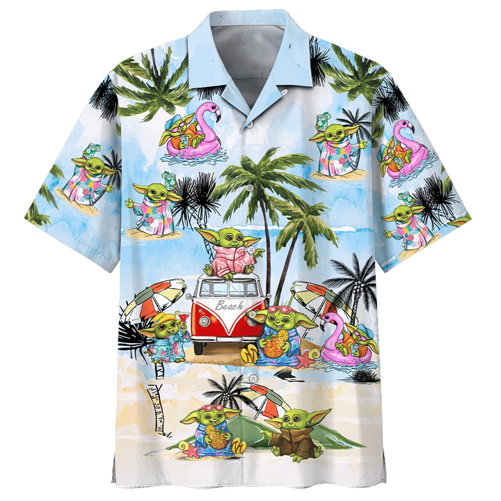 Baby Yoda Summer Time Youth And Adult Hawaiian Shirt 4 2 Baby Yoda Summer Time Youth And Adult Hawaiian Shirt 3
