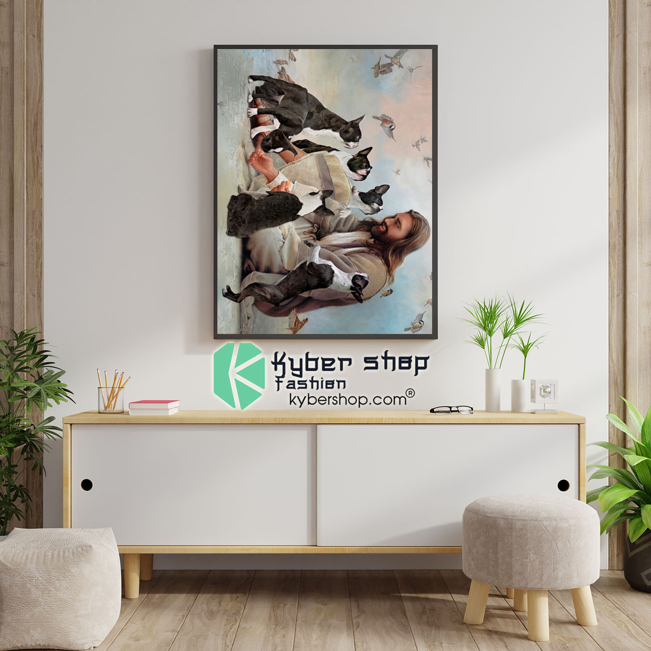 God surrounded by Boston Terrier angels Poster 4 God surrounded by Boston Terrier angels Poster 1