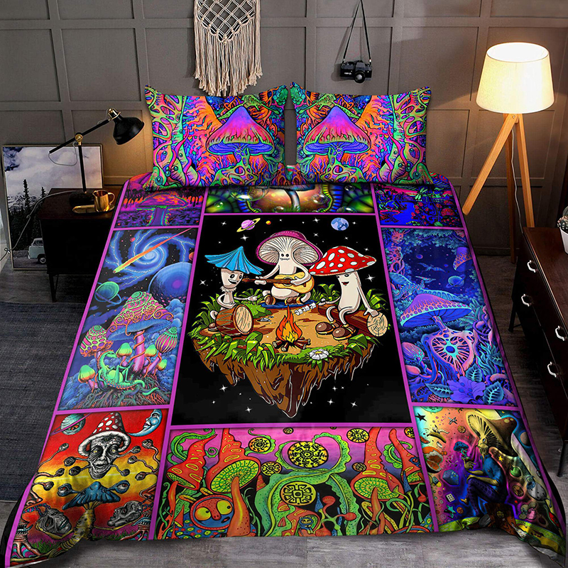 Colorful Mushroom Hippie Bedding Set2 1