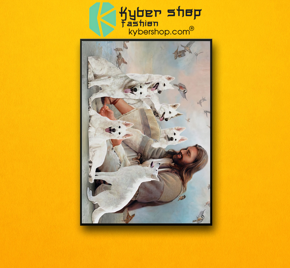 God surrounded by White Shepherd angels Poster 3 God surrounded by White Shepherd angels Poster 2