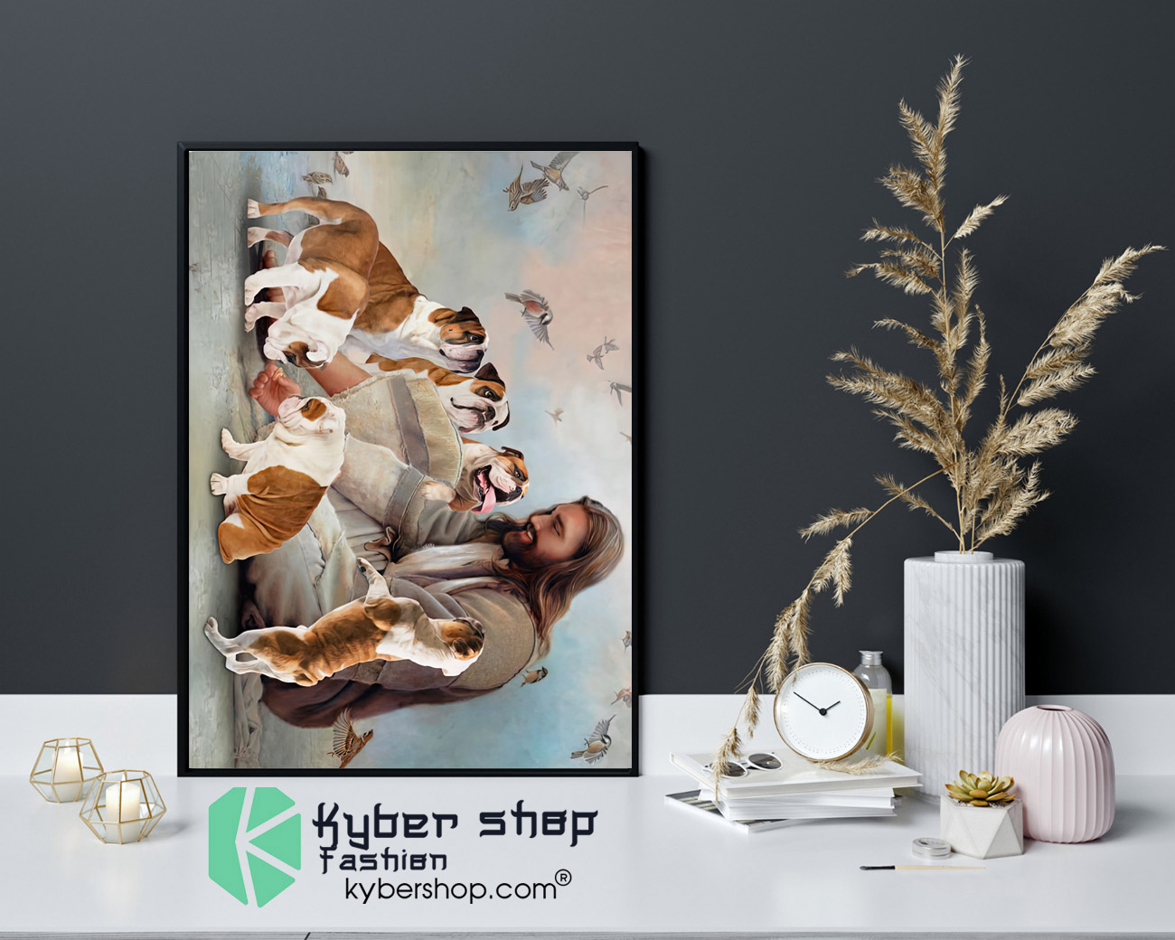 God surrounded by E Bulldog angels Gift for u Poster 4