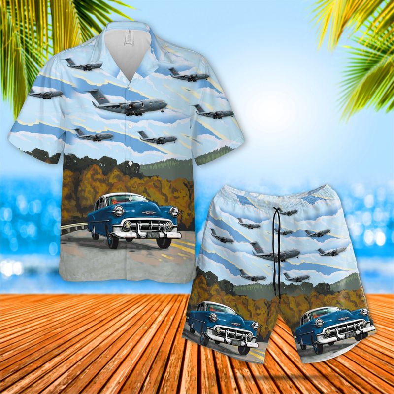 USAF West Virginia Air National Guard 167th Airlift Wing C-17 Globemaster III Hawaiian Shirt And Short 5 27 USAF West Virginia Air National Guard 167th Airlift Wing C 17 Globemaster III Hawaiian Shirt And Short 4