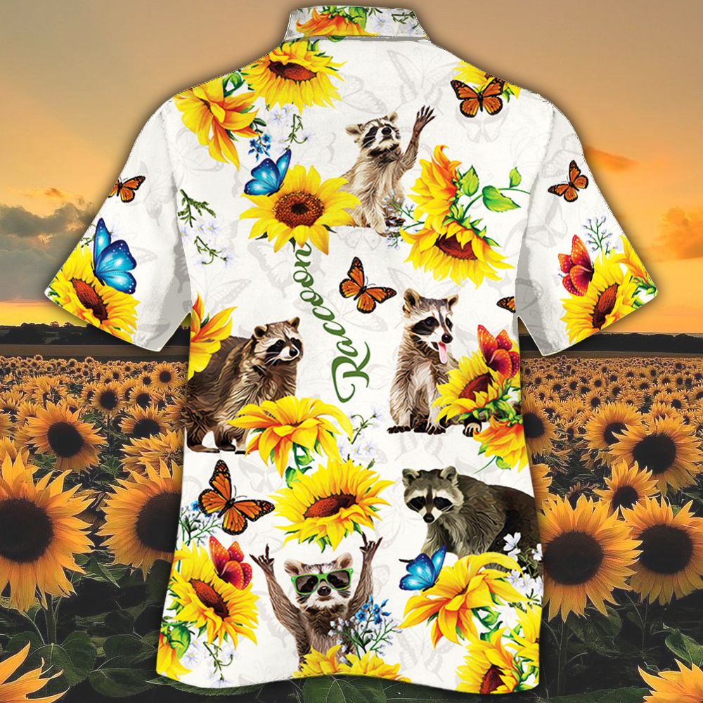 Raccoon Lovers Sun Flower Hawaiian Shirt 3 Raccoon Lovers Sun Flower Hawiian Shirt1