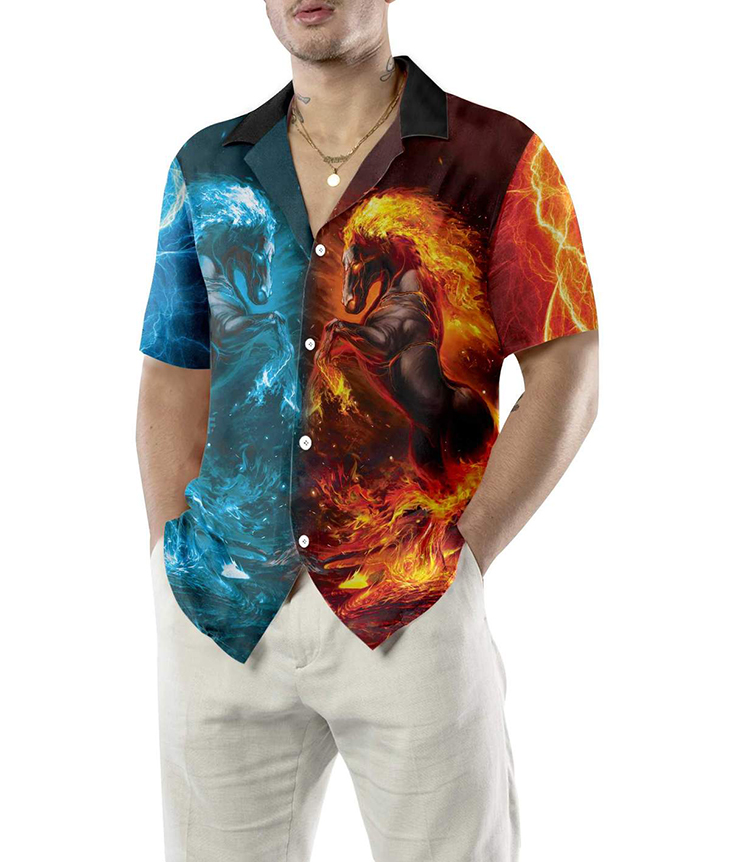 Water And Fire Horse Shirt For Men Hawaiian Shirt 4 Water And Fire Horse Shirt For Men Hawaiian Shirt2