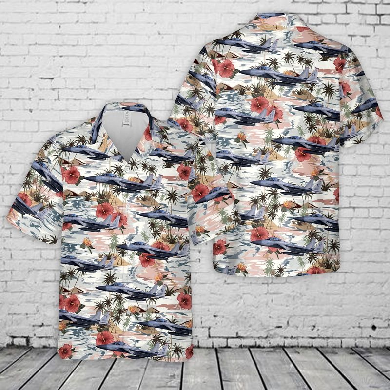 USAF 1st Fighter Squadron F15 Eagle Hawaiian Shirt