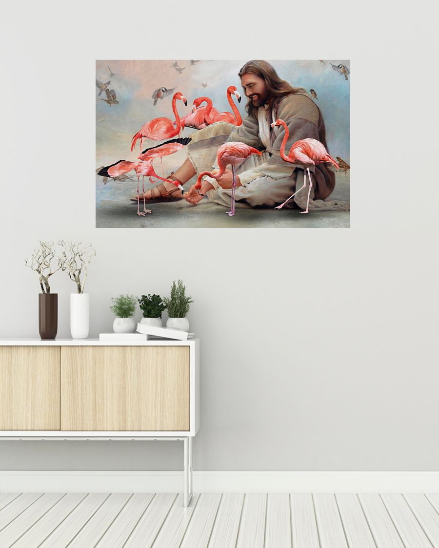 24 God Surrounded By Flamingo Angels Gift For You Horizontal Poster 2