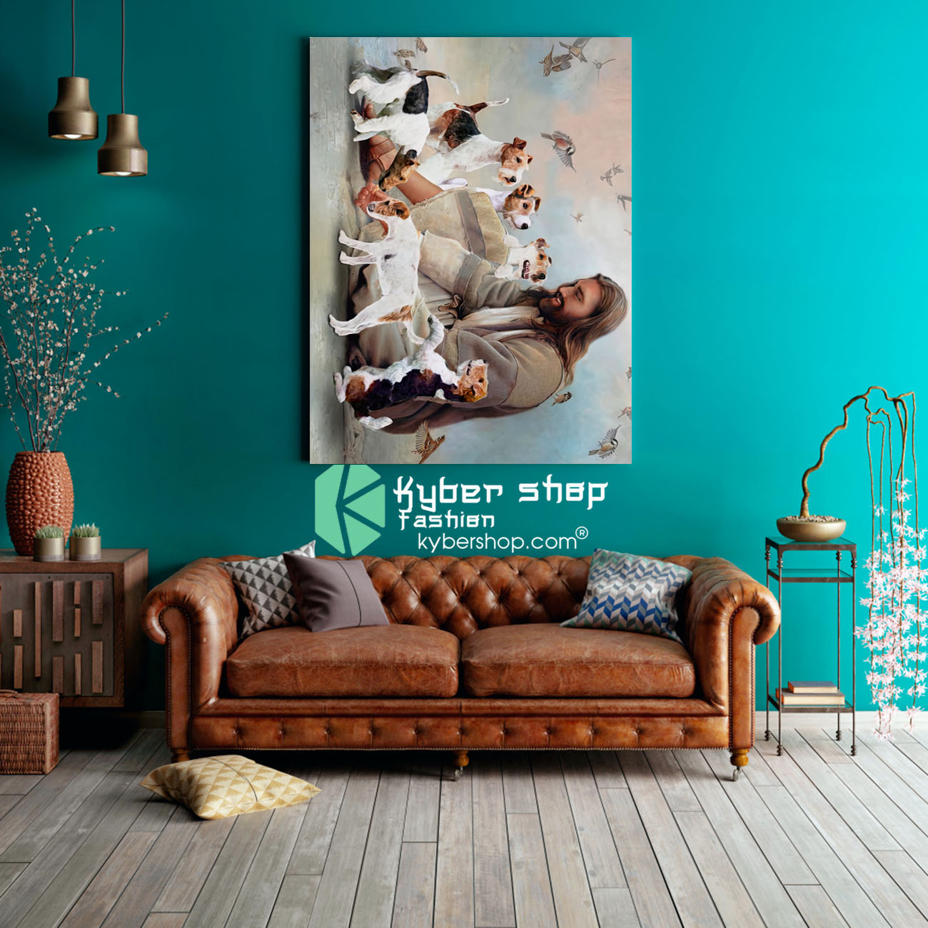 God surrounded by Fox Terrier angels Poster 3