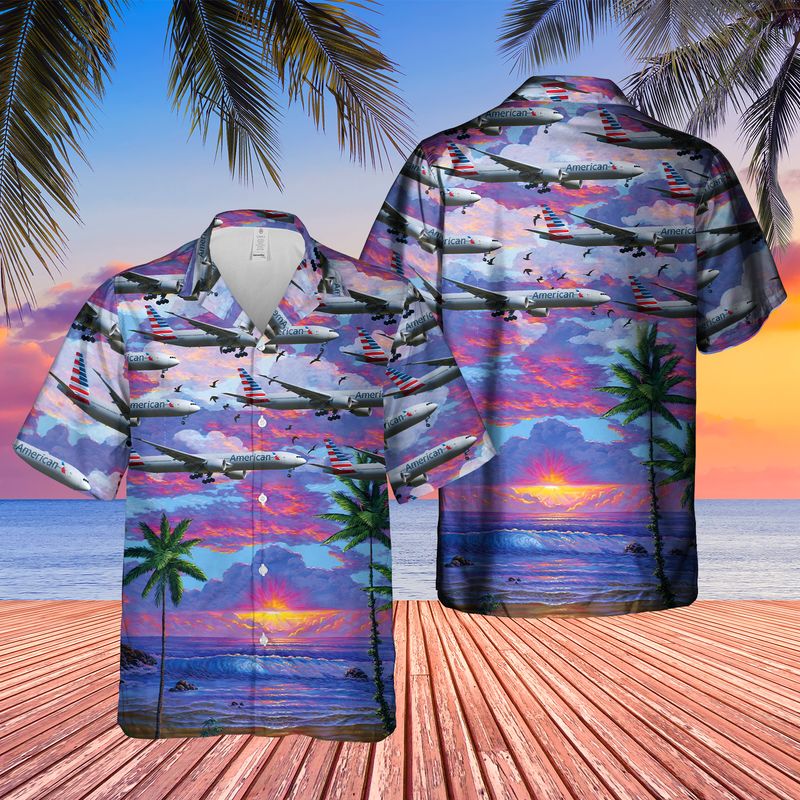 29 American Airlines Boeing 777 323ER Hawaiian Shirt 1