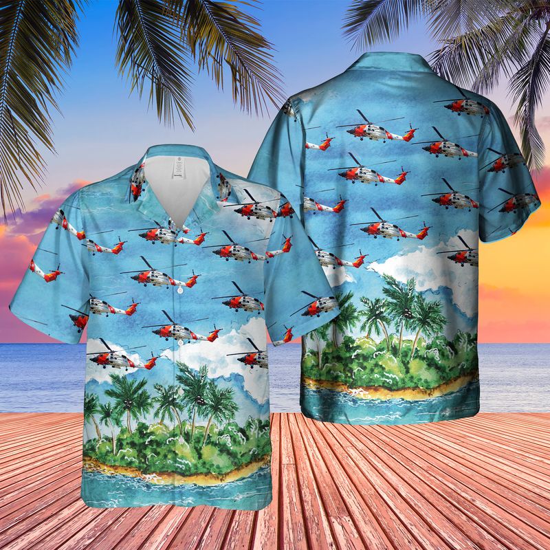 US Coast Guard MH-60 Jayhawk Hawaiian Shirt 12 19 US Coast Guard MH 60 Jayhawk Hawaiian Shirt 1