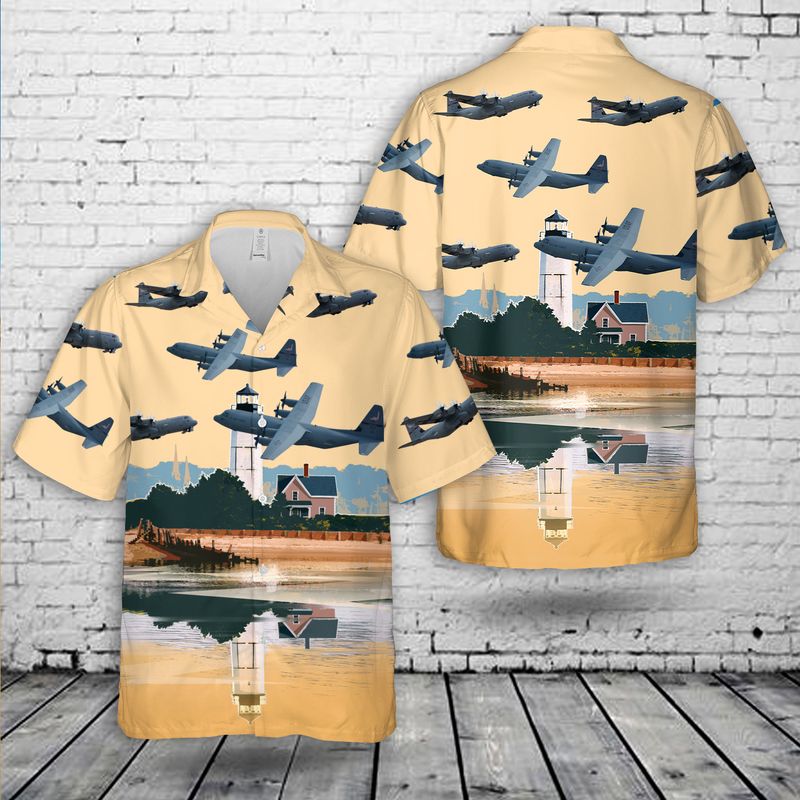 Rhode Island Air National Guard 143d Airlift Squadron Lockheed C 130J 30 Hercules Hawaiian Shirt