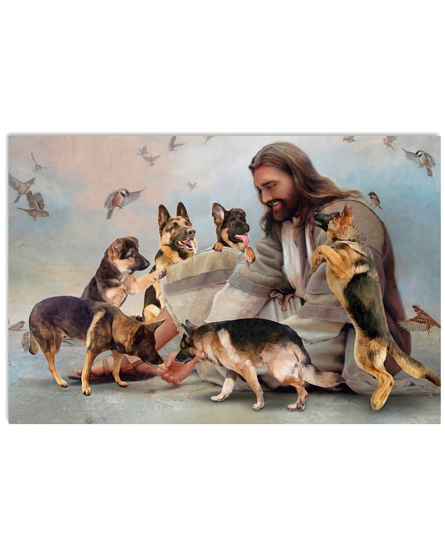 6 God surrounded by German Shepherd angels Poster 1