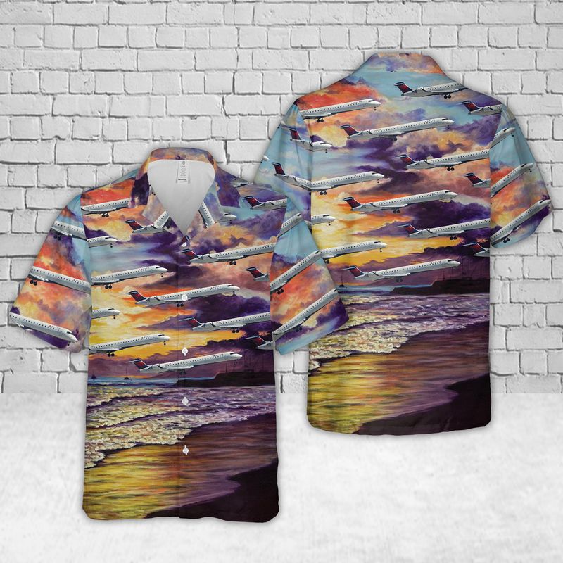 Endeavor Air CRJ-900 Hawaiian Shirt - LIMITED EDITION 11 9 Endeavor Air CRJ 900 Hawaiian Shirt 1