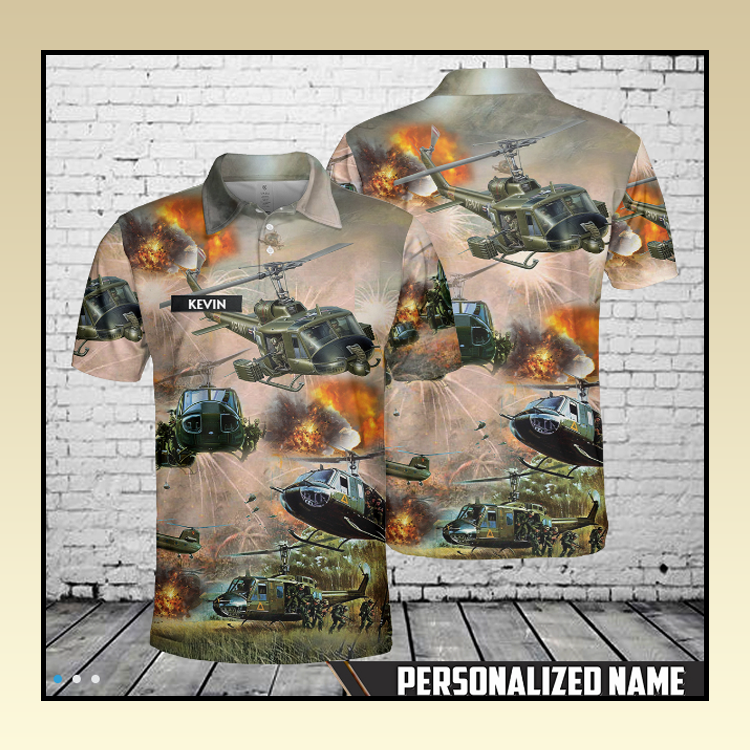 Custom Name United States Army Huey Helicopter Polo Shirt - LIMITED EDITION 3 6 Custom Name United States Army Huey Helicopter Polo Shirt 2