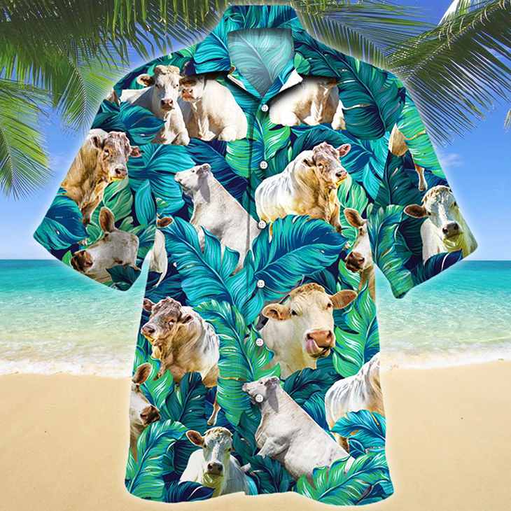 TOP 10 HOT FASHION IN THE WORLD 47 Charolais Cattle Lovers Hawaiian Shirt 1