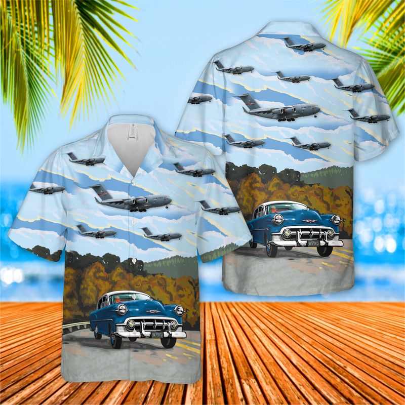 27 USAF West Virginia Air National Guard 167th Airlift Wing C 17 Globemaster III Hawaiian Shirt And Short 1