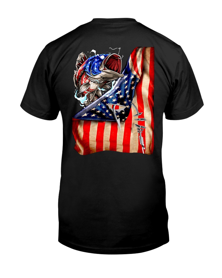 Fishing Hooked American Flag shirt