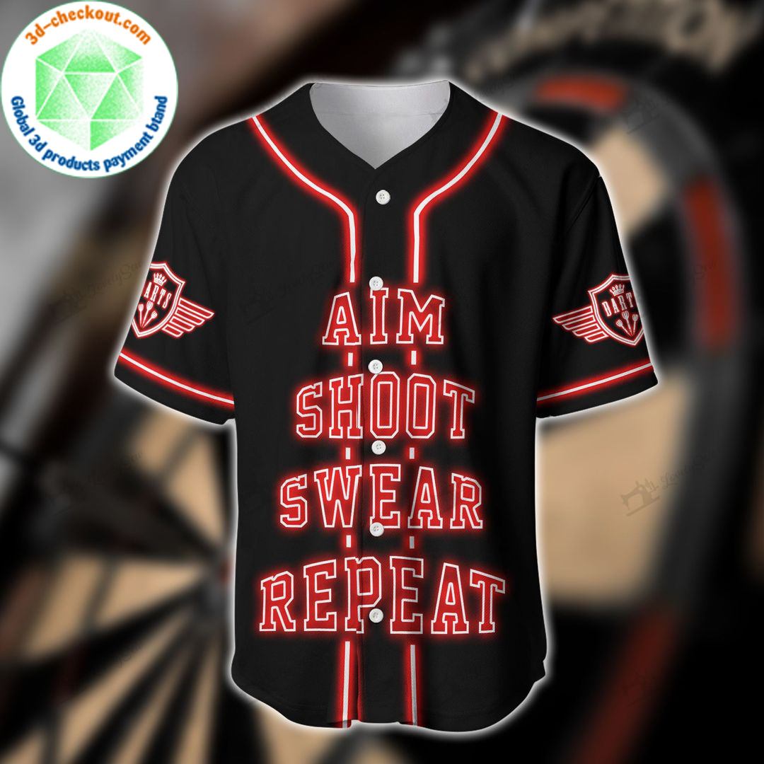 Aim Shoot Sweat Repeat Custom Name Baseball Shirt1 1