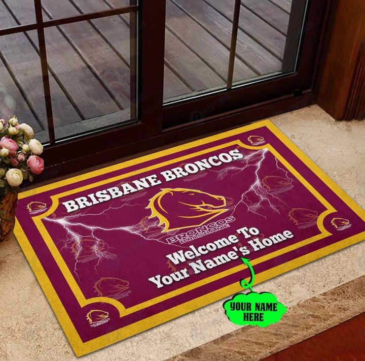 Brisbane Broncos welcome to home Personalized Doormat 1 Brisbane Broncos welcome to home Personalized Doormat