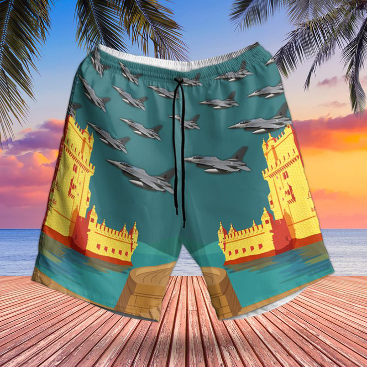 Portuguese Air Force F-16 Fighting Falcon Hawaiian Shirt And Short 4 Portuguese Air Force F 16 Fighting Falcon Hawaiian Shirt2