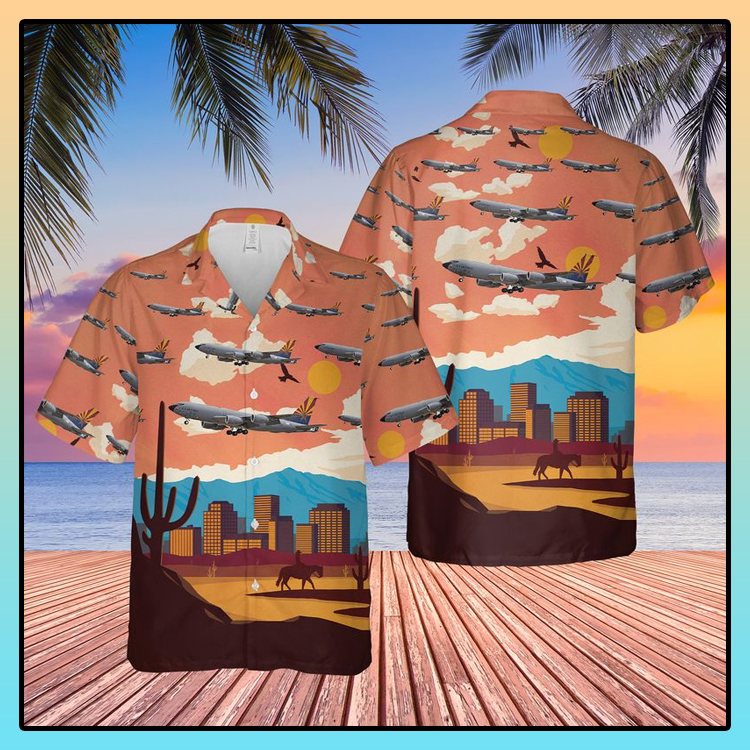 US Air Force Arizona Air National Guard Boeing KC 135R Stratotanker Hawaiian Shirt 2 US Air Force Arizona Air National Guard Boeing KC 135R Stratotanker Hawaiian Shirt1