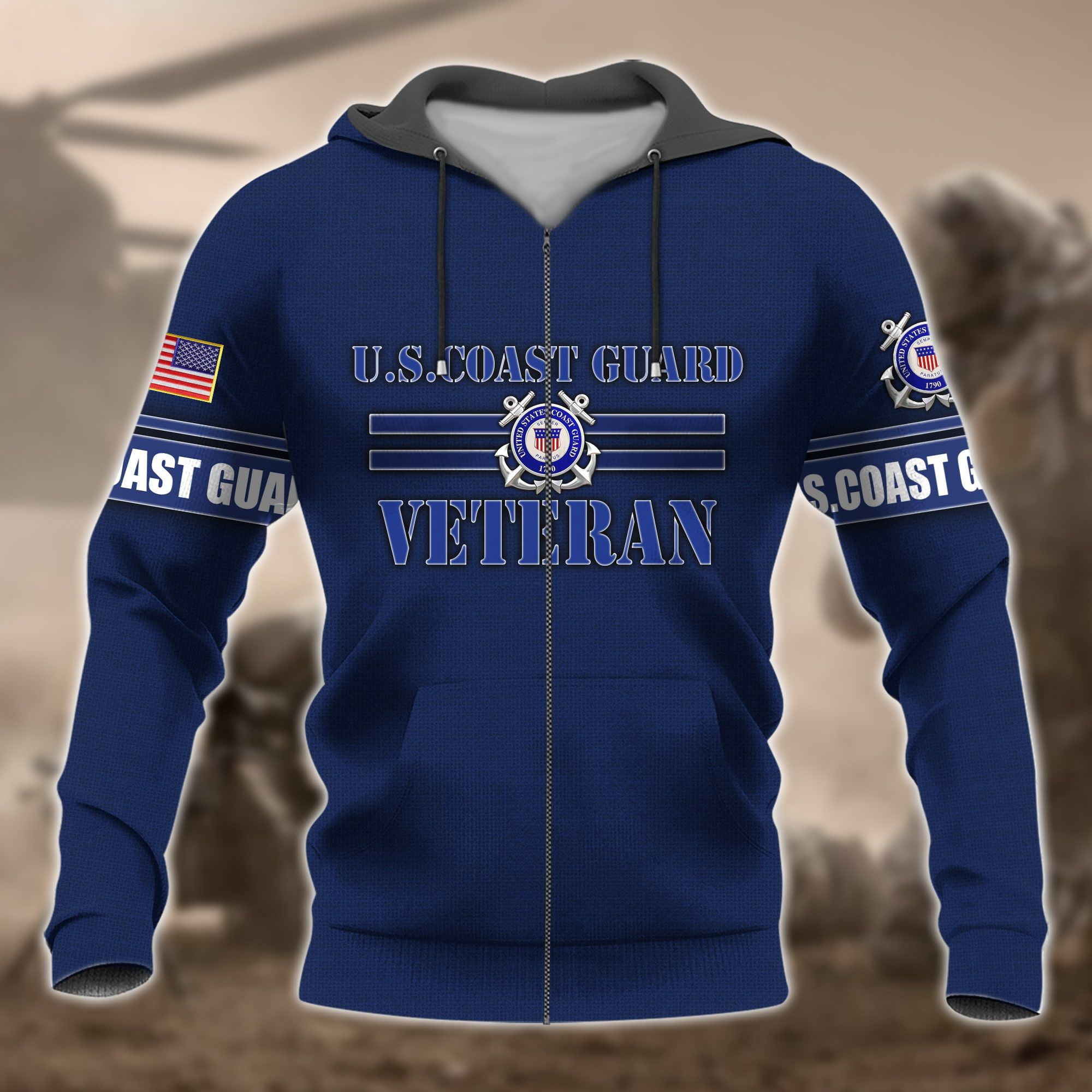 Eagle U.S Coast Guard Veteran Polo Shirt 5 Eagle U.S Coast Guard Veteran Veteran Force All Gave Some Some Gave All Zip Hoode1