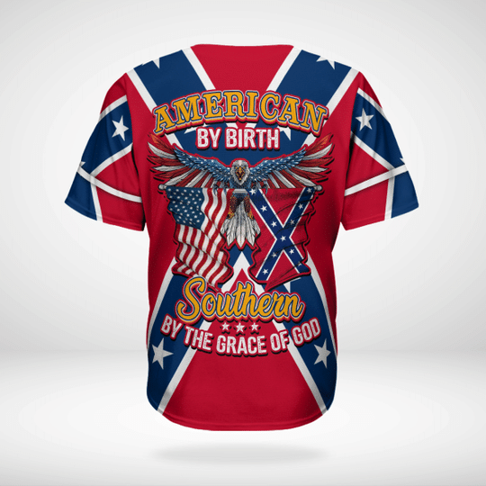 American By Birth Southern By The Grace Of God Baseball Jersey Shirt 4 5 American By Birth Southern By The Grace Of God Baseball Jersey Shirt 3