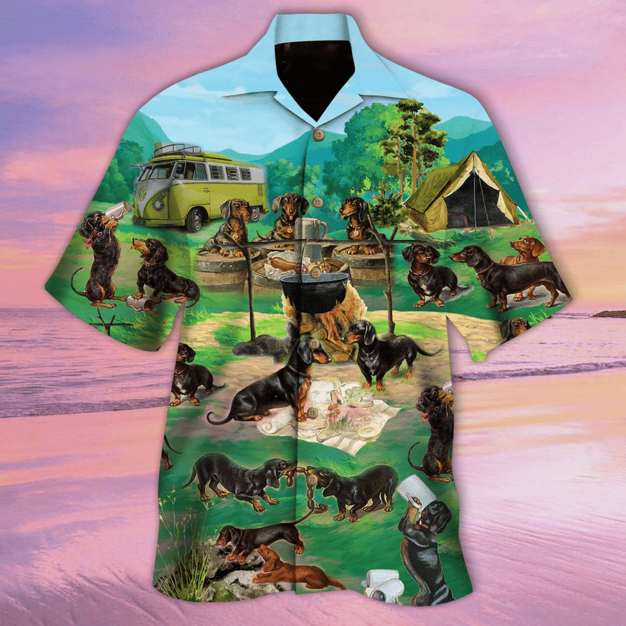 Dachshunds go camping hawaiian shirt 4 Dachshunds go camping hawaiian shirt