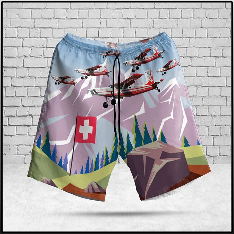 PC 6 Porter Swiss Air Force Hawaiian Shirt And Short 3 Porter Swiss Air Force Hawaiian Shirt3