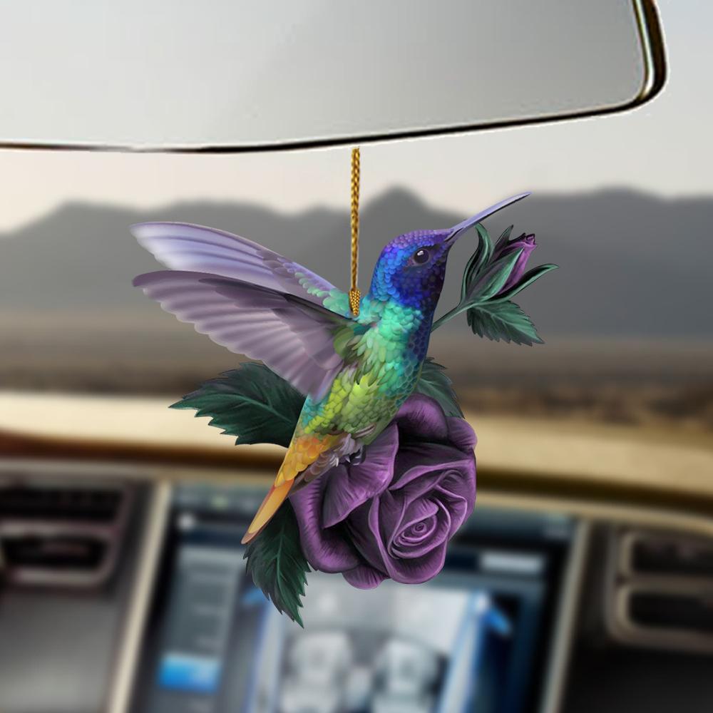 Humming Bird Purple Rose Lovers Bird Lovers Ornament