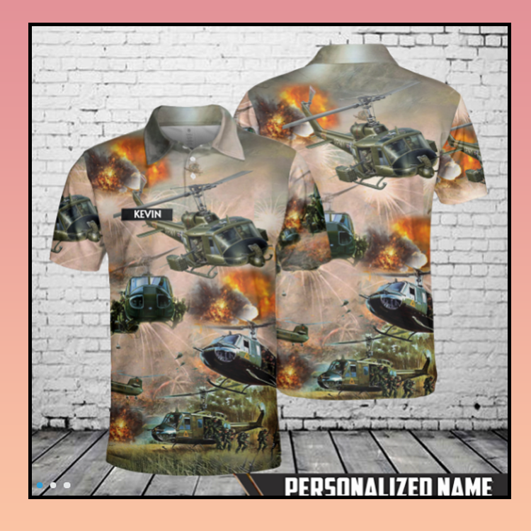 Custom Name United States Army Huey Helicopter Polo Shirt - LIMITED EDITION 3 16 Custom Name United States Army Huey Helicopter Polo Shirt 2
