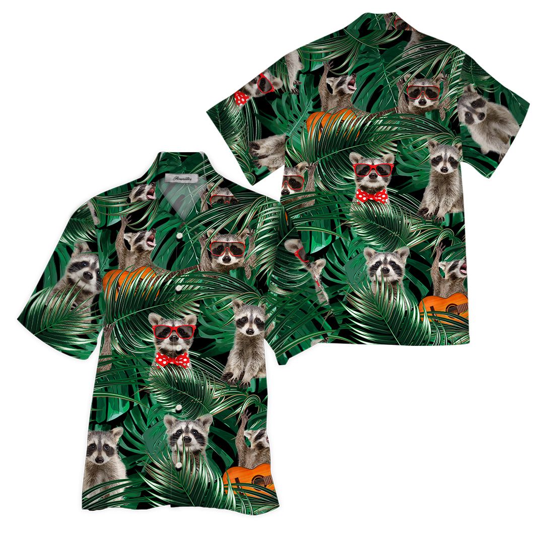 Raccoon Hawaiian Shirt1