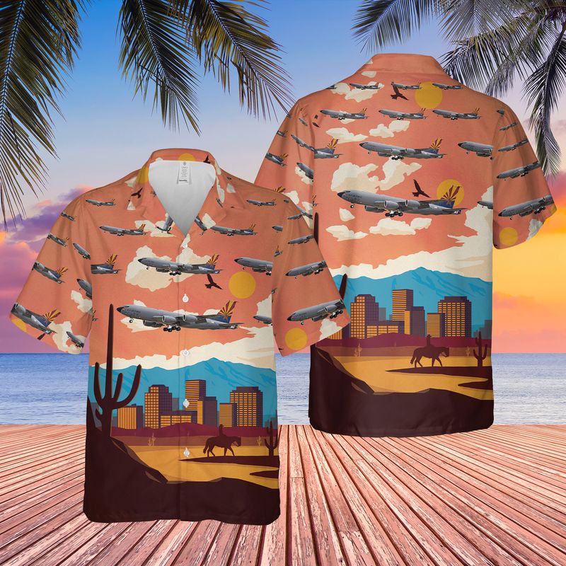 US Air Force Arizona Air National Guard Boeing KC 135R Stratotanker Hawaiian Shirt 11 US Air Force Arizona Air National Guard Boeing KC 135R Stratotanker Hawaiian Shirt