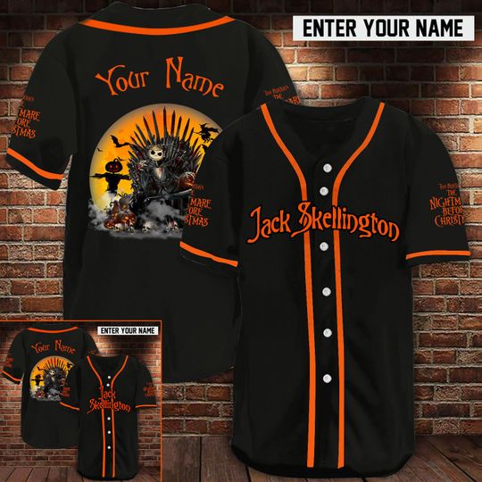 4 Jack Skellington Baseball Jersey custom name 1