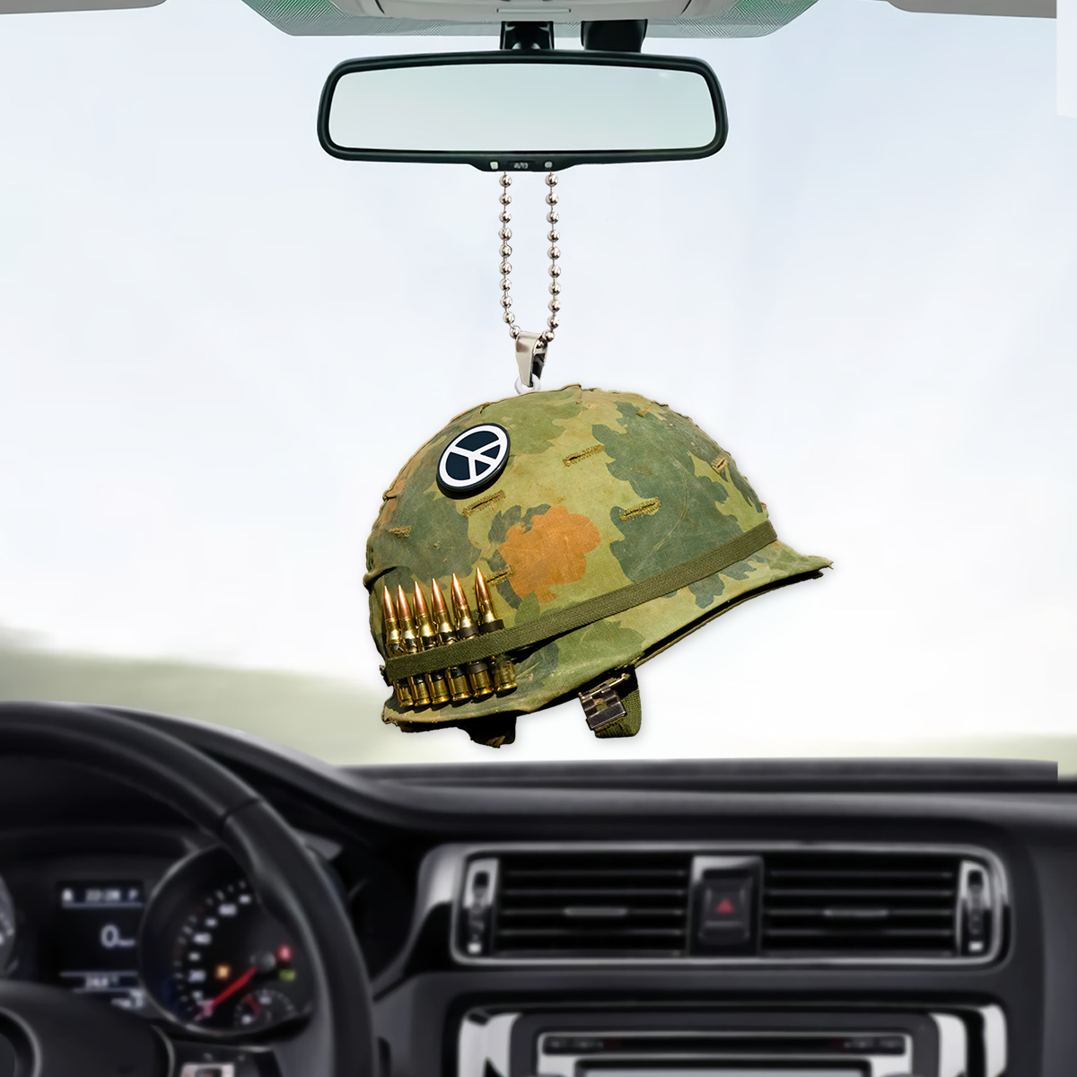 US veteran Helmet Acrylic Car Ornament