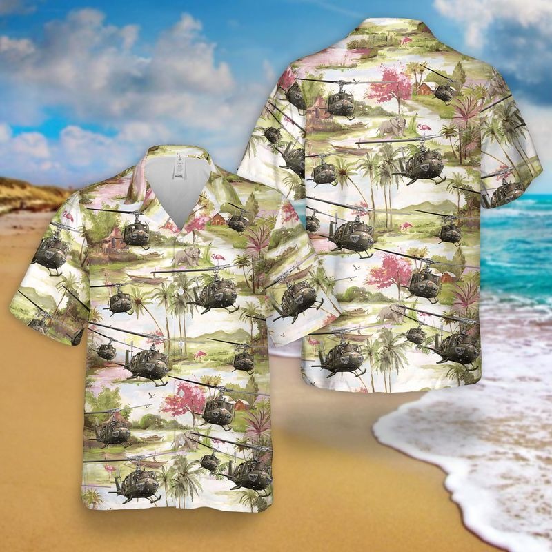 US Army Bell UH 1 Huey Hawaiian Shirt 1