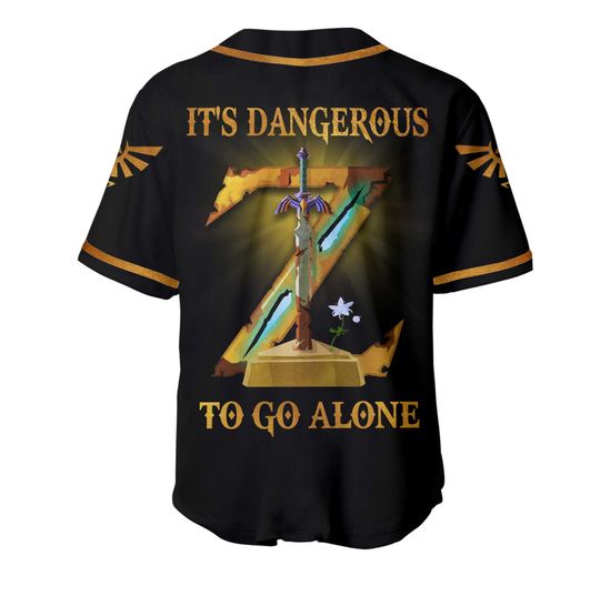 The Legend of Zelda Its Dangerous To Go Alone Baseball Jersey Shirt 5 4 The Legend of Zelda Its Dangerous To Go Alone Baseball Jersey Shirt 4