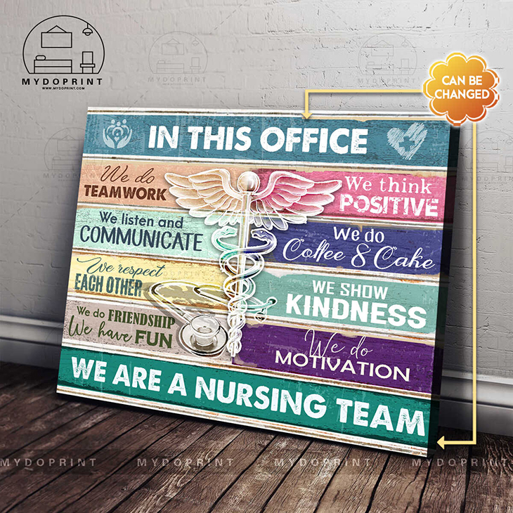 In This Office We Are A Nursing Team custom name canvas